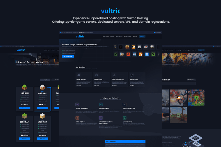 Vultric Hosting Website